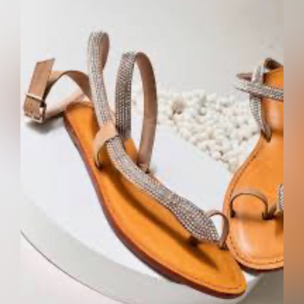 SCHUTZ Tan and Silver Women's Sandals